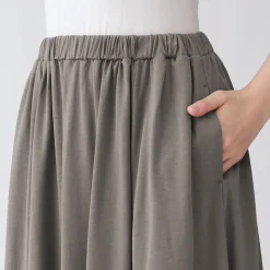 Pantalons, Jupes Et Shorts^Muji Jupe midaxi froncée en jersey de mélange de Lyocell pour femme