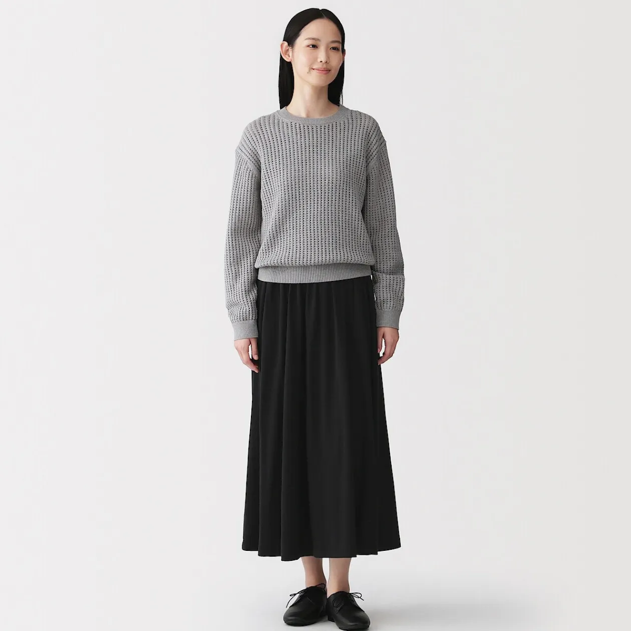Pantalons, Jupes Et Shorts^Muji Jupe midaxi froncée en jersey de mélange de Lyocell pour femme