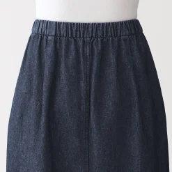 Pantalons, Jupes Et Shorts^Muji Jupe midi confort en denim délavé pour femme Bleu Marine Foncé