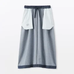 Pantalons, Jupes Et Shorts^Muji Jupe midi confort en denim délavé pour femme Bleu Marine Foncé