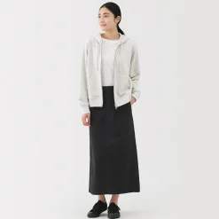 Pantalons, Jupes Et Shorts^Muji Jupe midi coupe droite avec motif de chevrons et en coton pour femme