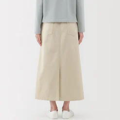 Pantalons, Jupes Et Shorts^Muji Jupe midi coupe droite avec motif de chevrons et en coton pour femme