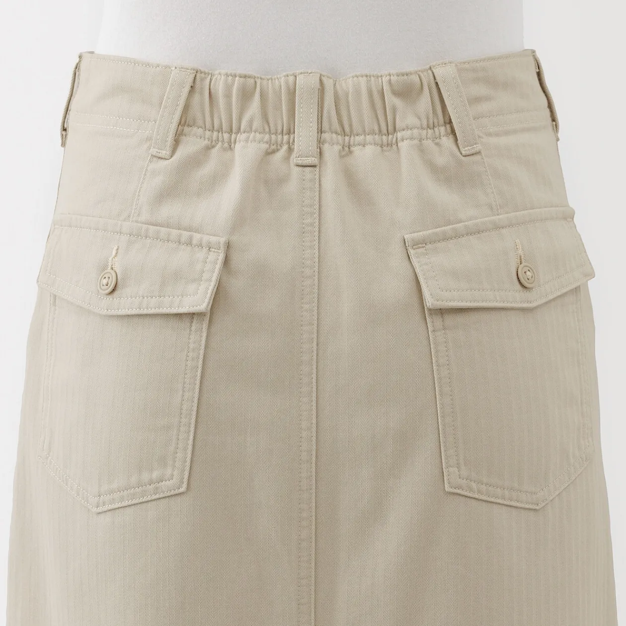Pantalons, Jupes Et Shorts^Muji Jupe midi coupe droite avec motif de chevrons et en coton pour femme