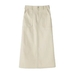 Pantalons, Jupes Et Shorts^Muji Jupe midi coupe droite avec motif de chevrons et en coton pour femme