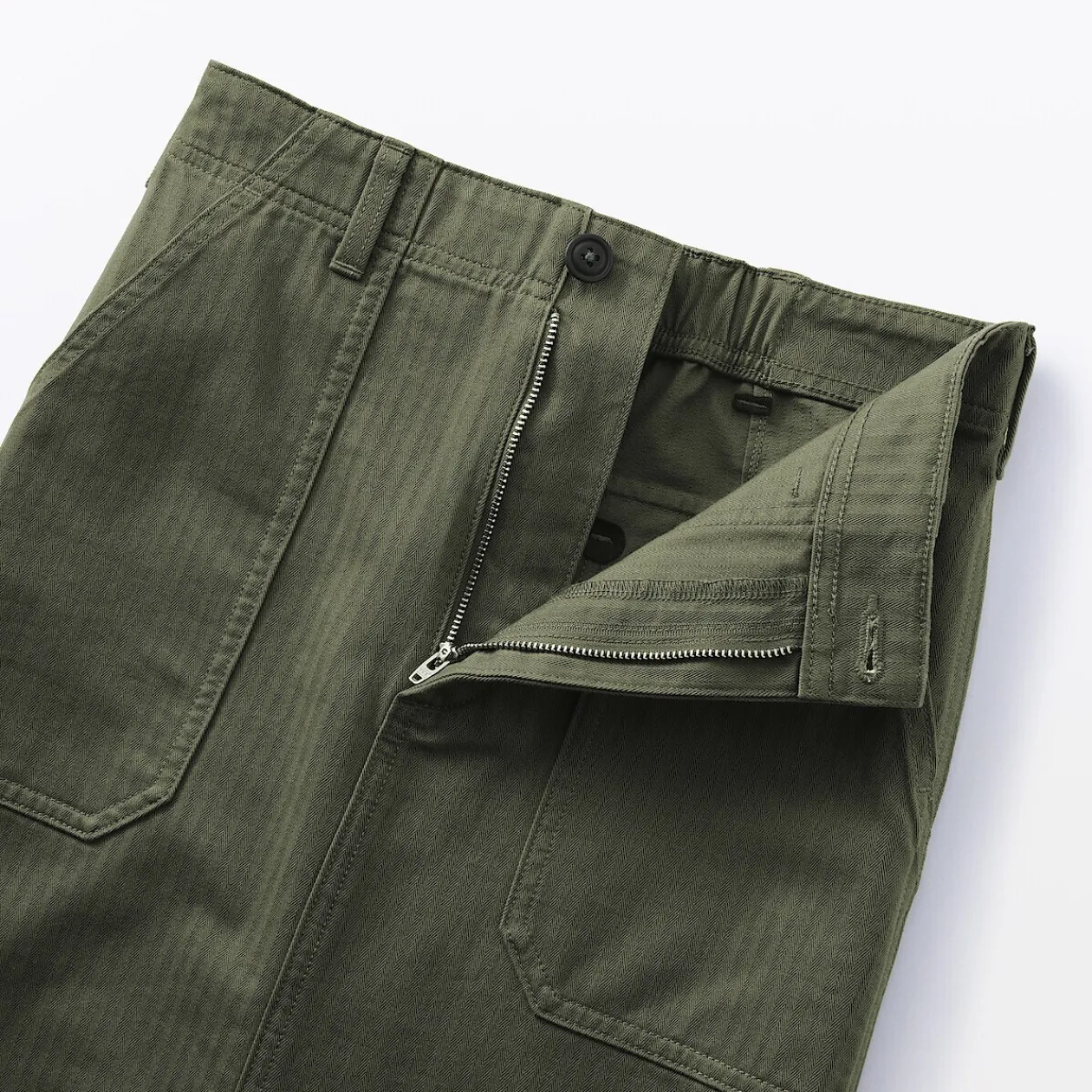 Pantalons, Jupes Et Shorts^Muji Jupe midi coupe droite avec motif de chevrons et en coton pour femme