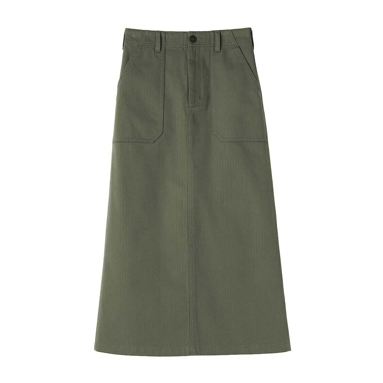 Pantalons, Jupes Et Shorts^Muji Jupe midi coupe droite avec motif de chevrons et en coton pour femme