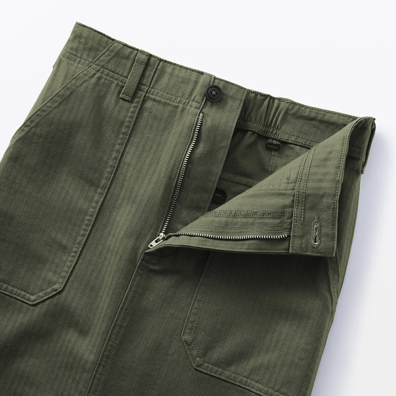 Pantalons, Jupes Et Shorts^Muji Jupe midi coupe droite avec motif de chevrons et en coton pour femme