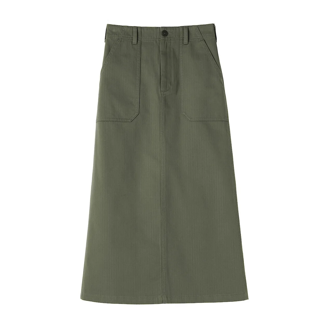Pantalons, Jupes Et Shorts^Muji Jupe midi coupe droite avec motif de chevrons et en coton pour femme