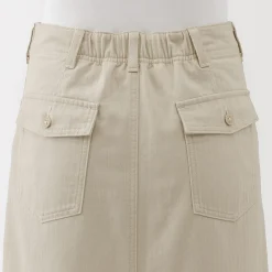 Pantalons, Jupes Et Shorts^Muji Jupe midi coupe droite avec motif de chevrons et en coton pour femme