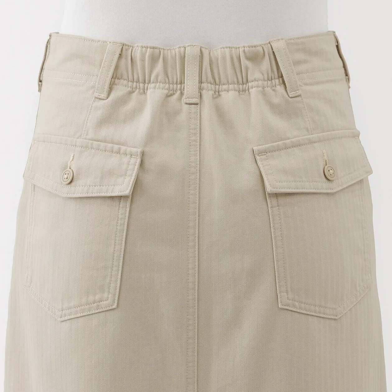 Pantalons, Jupes Et Shorts^Muji Jupe midi coupe droite avec motif de chevrons et en coton pour femme