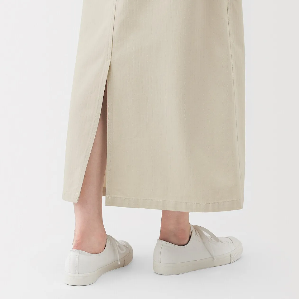 Pantalons, Jupes Et Shorts^Muji Jupe midi coupe droite avec motif de chevrons et en coton pour femme
