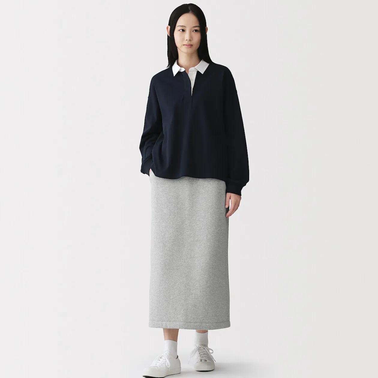 Pantalons, Jupes Et Shorts^Muji Jupe midi en sweat léger et coton mélangé pour femme