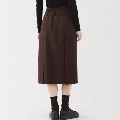 Pantalons, Jupes Et Shorts^Muji Jupe midi plissée en sergé de polyester pour femme