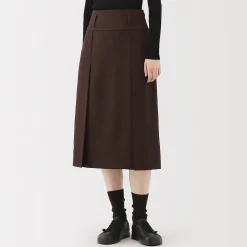 Pantalons, Jupes Et Shorts^Muji Jupe midi plissée en sergé de polyester pour femme