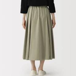 Pantalons, Jupes Et Shorts^Muji Jupe midi plissée et évasée en sergé de coton mélangé pour femme