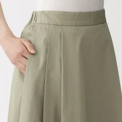 Pantalons, Jupes Et Shorts^Muji Jupe midi plissée et évasée en sergé de coton mélangé pour femme