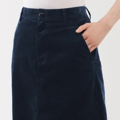 Pantalons, Jupes Et Shorts^Muji Jupe midi taille haute en velours côtelé extensible pour femme