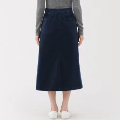 Pantalons, Jupes Et Shorts^Muji Jupe midi taille haute en velours côtelé extensible pour femme