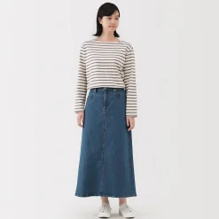 Pantalons, Jupes Et Shorts^Muji Jupe trapèze en denim extensible pour femme