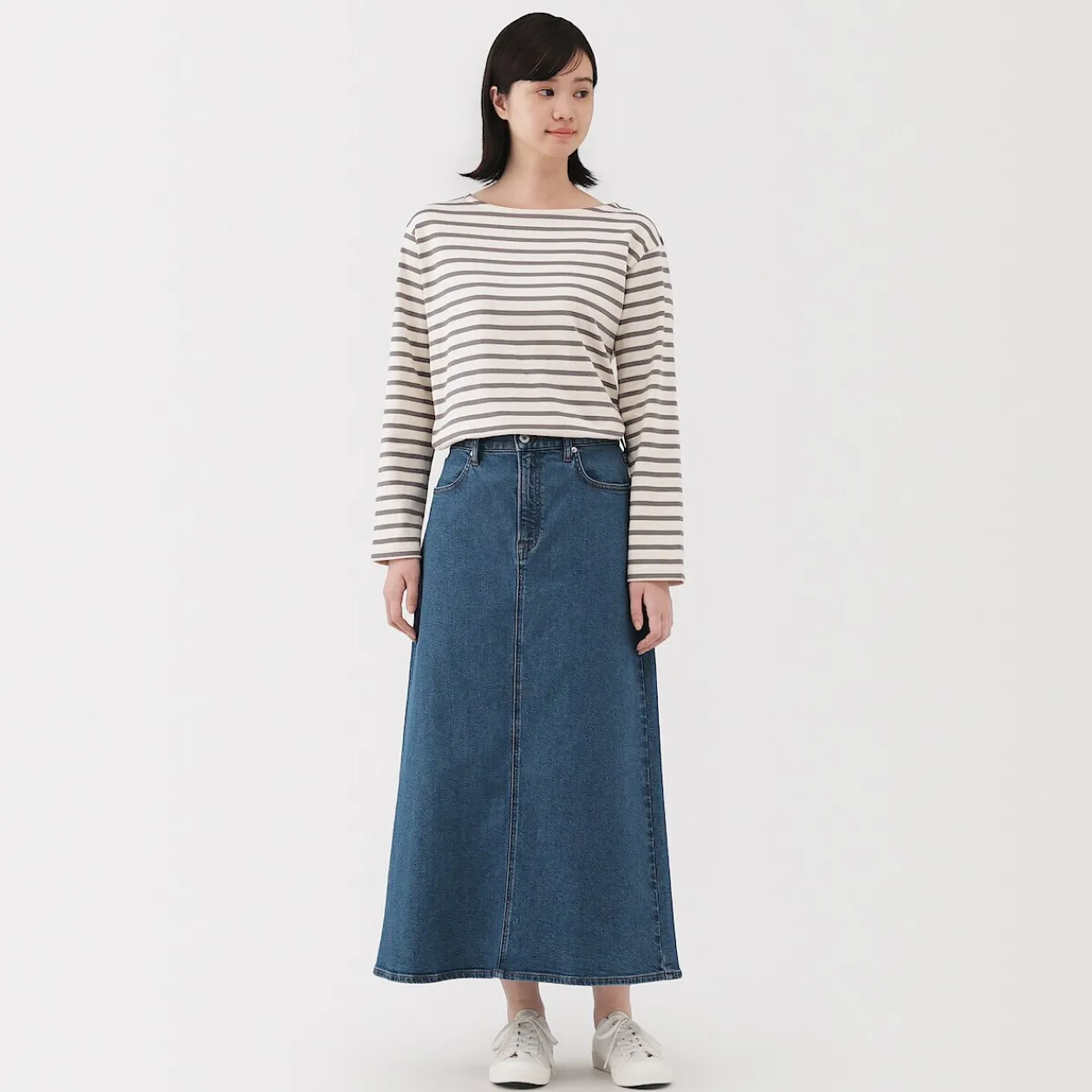 Pantalons, Jupes Et Shorts^Muji Jupe trapèze en denim extensible pour femme