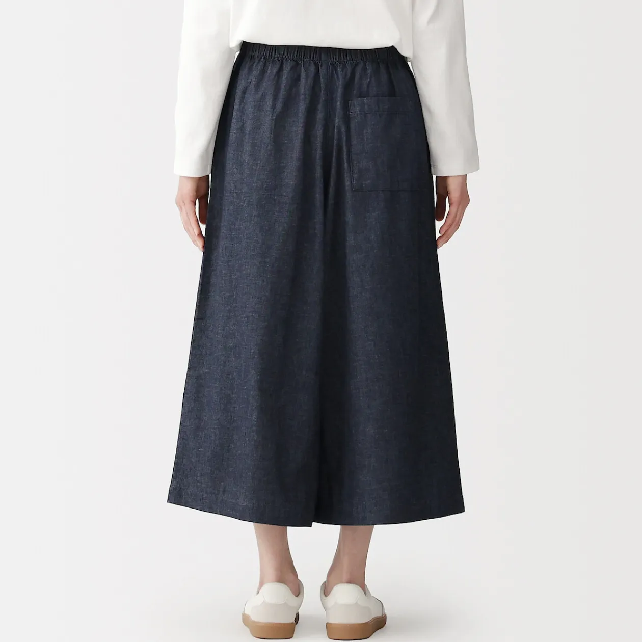 Pantalons, Jupes Et Shorts^Muji Jupe-culotte légère en denim de kapok mélangé pour femme Bleu Marine