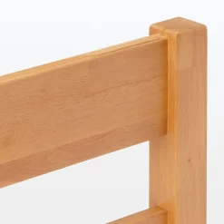 Lits^Muji Lit double plaqué en bois d'hévéa