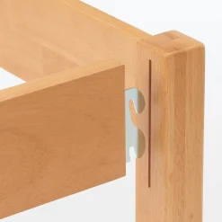 Lits^Muji Lit large double plaqué en bois d'hévéa