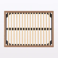 Lits^Muji Lit plateforme double en noyer