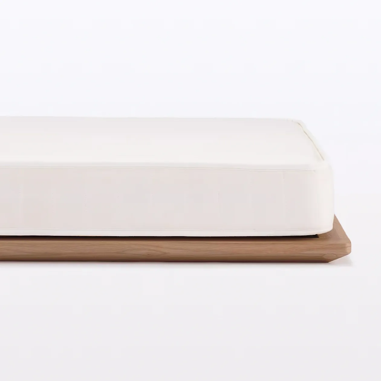 Lits^Muji Lit plateforme double en noyer