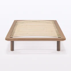 Lits^Muji Lit plateforme simple en noyer