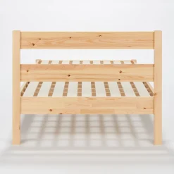 Lits^Muji Lit simple en pin Tête de lit plateforme simple en chêne