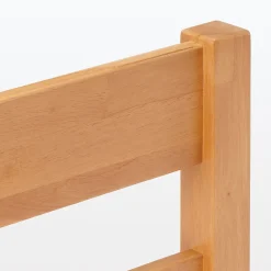 Lits^Muji Lit simple plaqué en bois d'hévéa