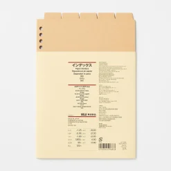 Classeurs^Muji Lot de 5 intercalaires en kraft A5