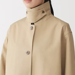 Vestes Et Manteaux^Muji Manteau à col montant déperlant en sergé de coton pour femme