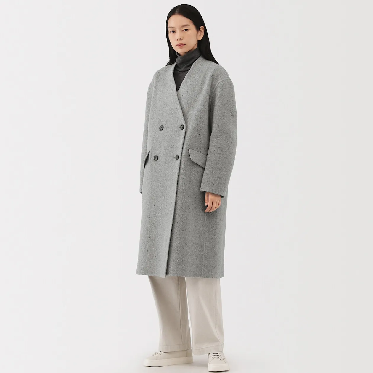 Vestes Et Manteaux^Muji Manteau croisé en cachemire recyclé pour femme