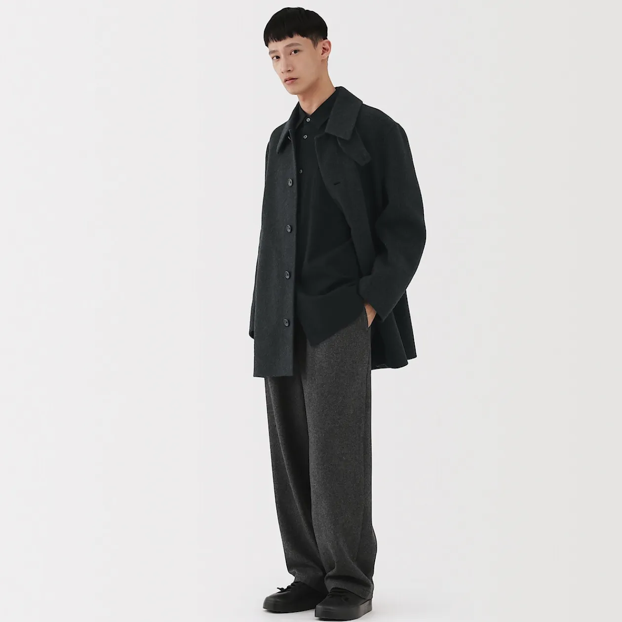 Vestes Et Manteaux^Muji Manteau droit en cachemire recyclé pour homme