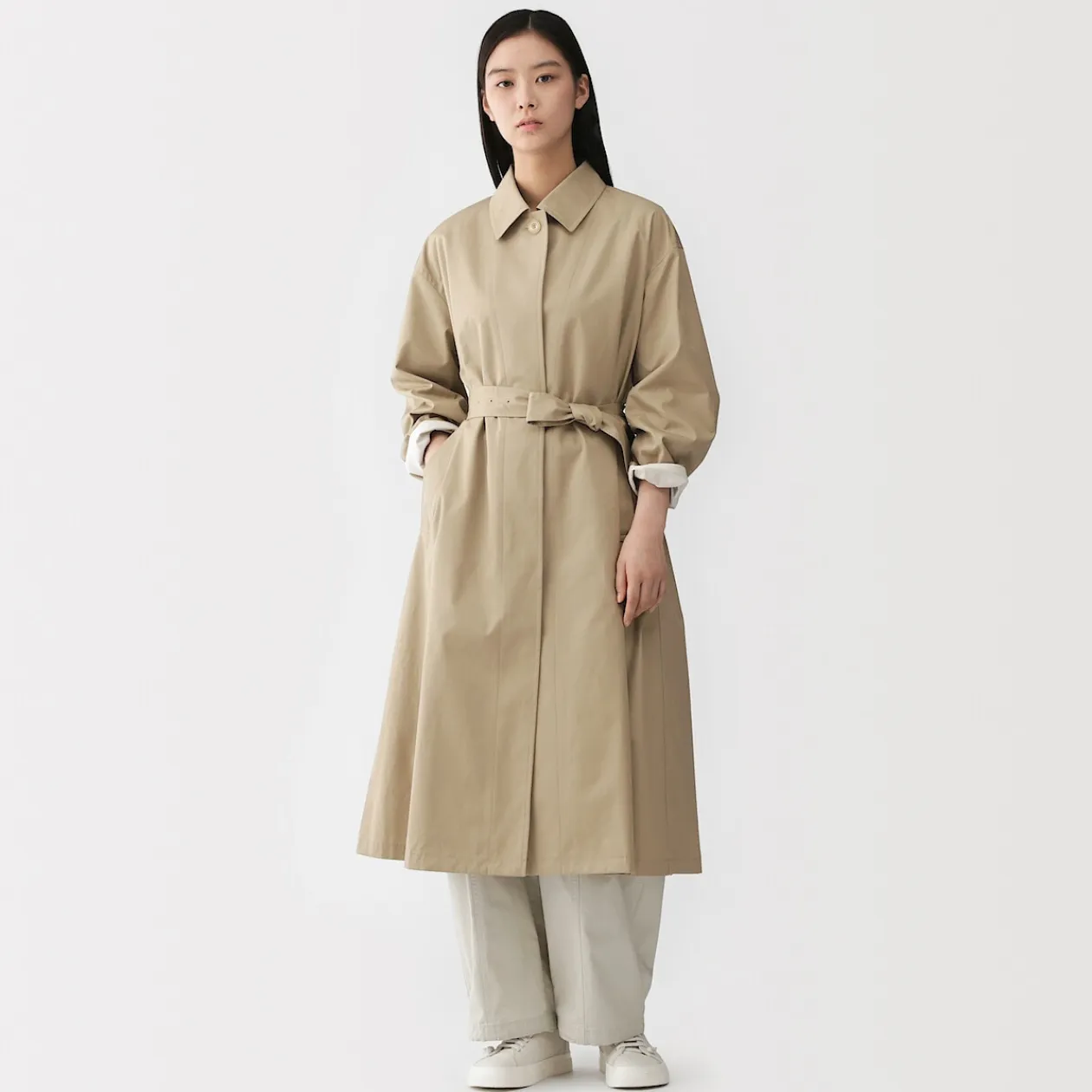 Vestes Et Manteaux^Muji Manteau droit en coton déperlant pour femme