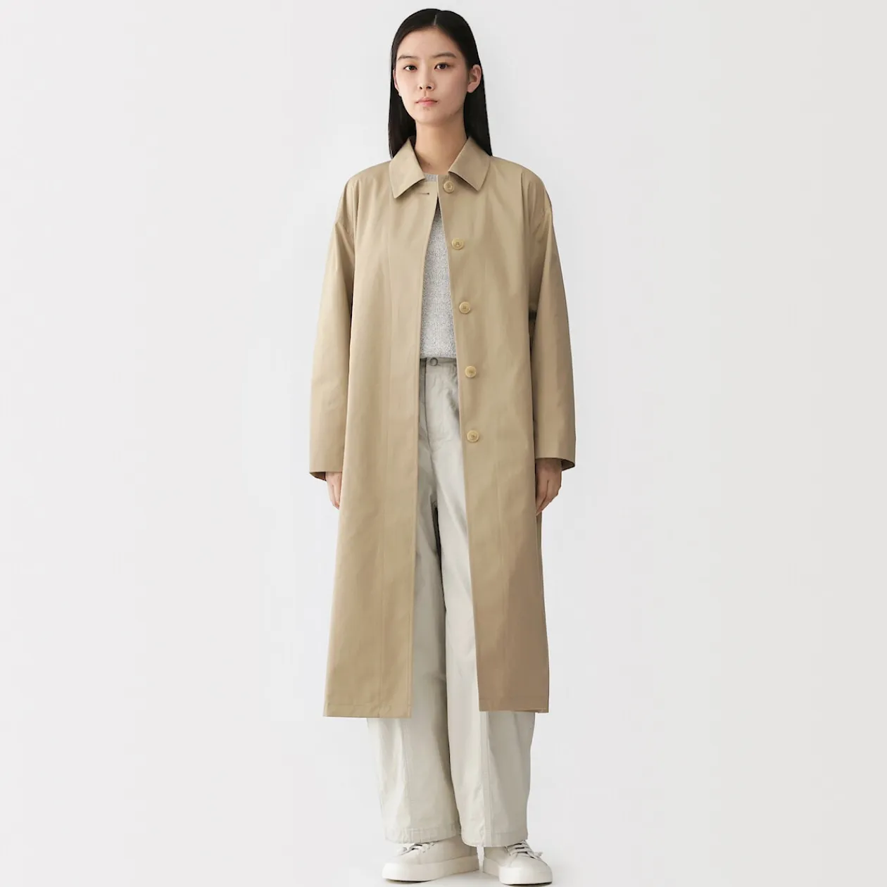 Vestes Et Manteaux^Muji Manteau droit en coton déperlant pour femme