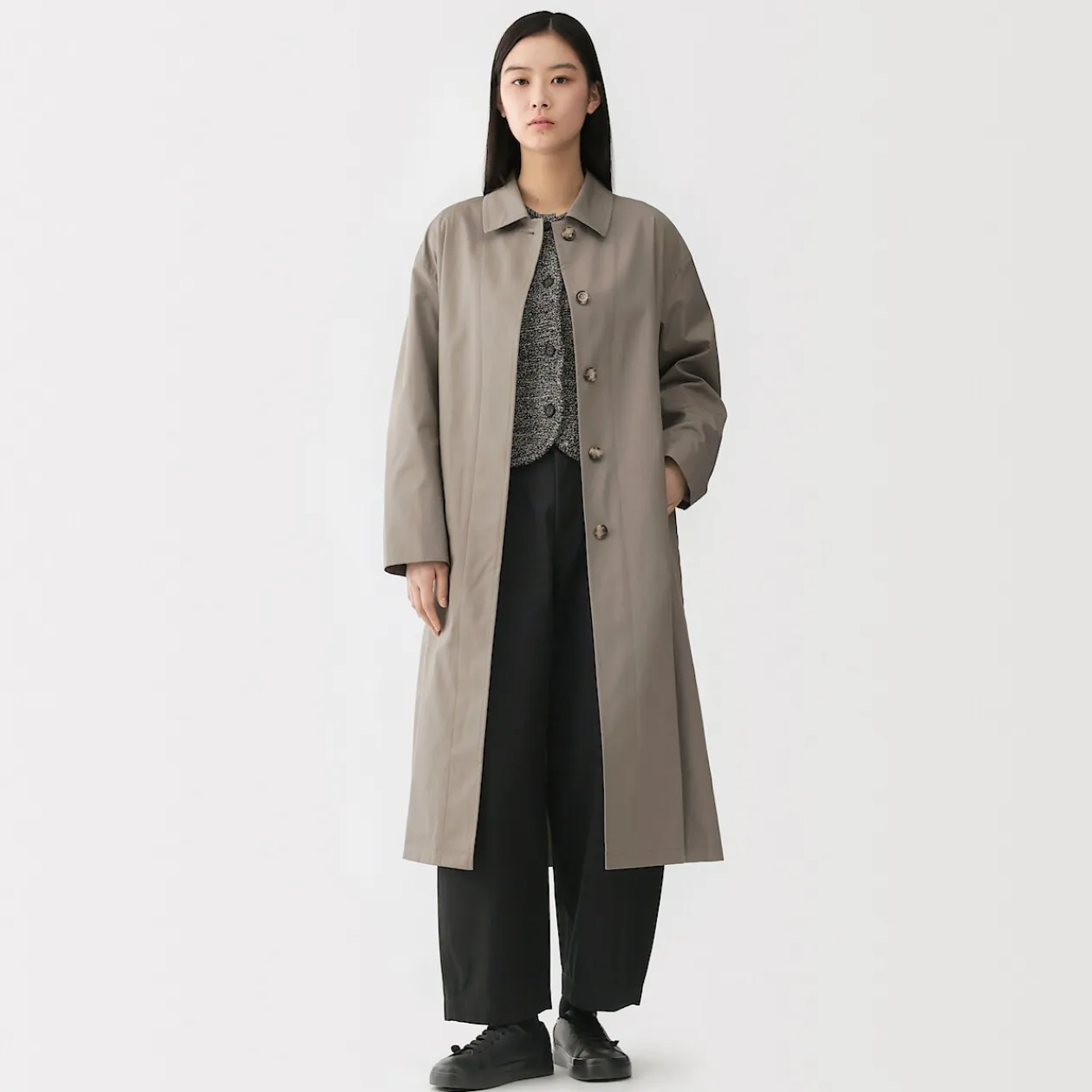 Vestes Et Manteaux^Muji Manteau droit en coton déperlant pour femme