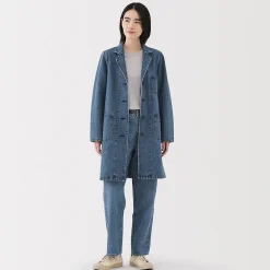Vestes Et Manteaux^Muji Manteau en denim mélangé kapok pour femme