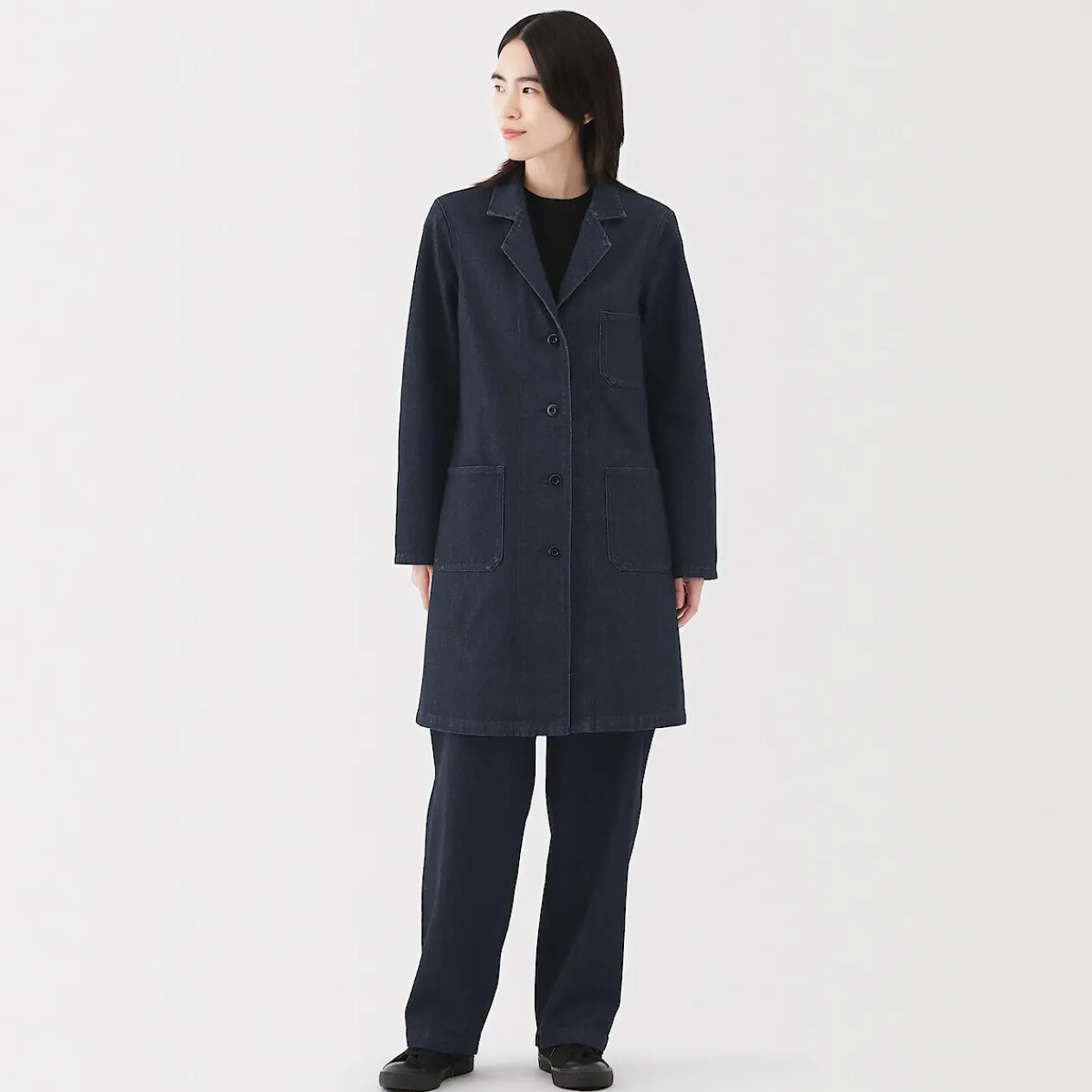 Vestes Et Manteaux^Muji Manteau en denim mélangé kapok pour femme