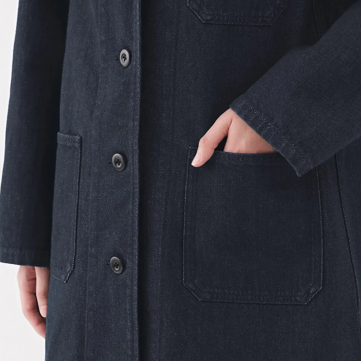 Vestes Et Manteaux^Muji Manteau en denim mélangé kapok pour femme
