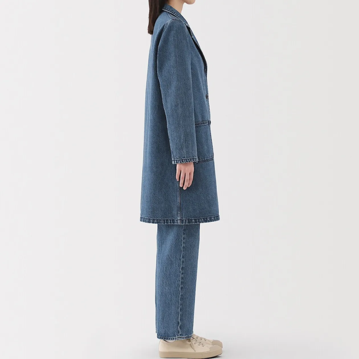 Vestes Et Manteaux^Muji Manteau en denim mélangé kapok pour femme