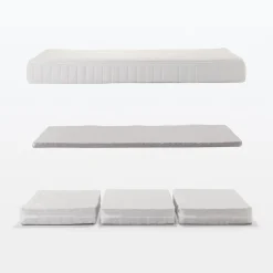 Matelas^Muji Matelas large double à ressorts ensachés haute densité, facile à retourner