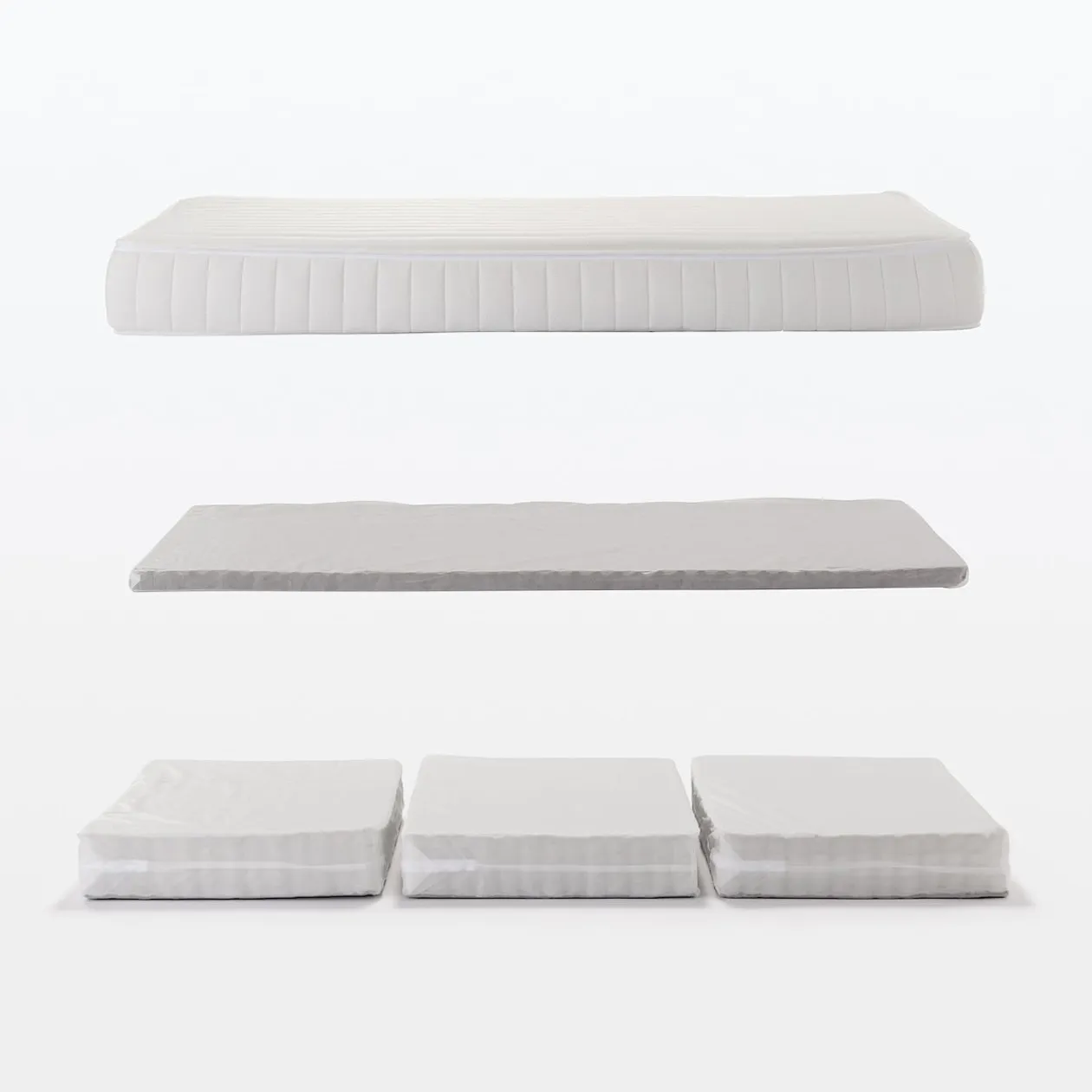 Matelas^Muji Matelas large double à ressorts ensachés haute densité, facile à retourner