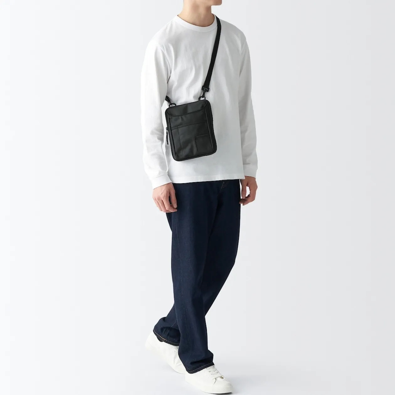 Sacs|Sacs^Muji Mini‐sacoche à bandoulière déperlante avec porte‐stylo Noir