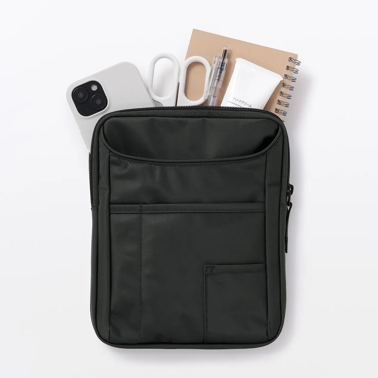 Sacs|Sacs^Muji Mini‐sacoche à bandoulière déperlante avec porte‐stylo Noir