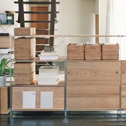 Étagères En Pin Et En Acier^Muji Montant additionnel en acier inoxydable ‐ Moyen format