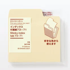 Fournitures De Bureau^Muji Notes adhésives à onglets indexés unis ‐ 3 couleurs