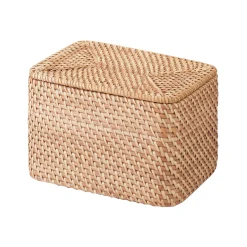 Rangements En Rotin^Muji Panier avec couvercle en rotin L18X P26X H16cm